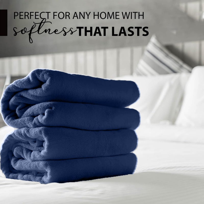 KAHAF COLLECTION 100% Cotton Bath Towels, Navy 24x48 Pack of 6 Towels, Quick Dry, Highly Absorbent, Soft Feel Towel, Gym, Spa, Bathroom, Shower, Pool, Luxury Soft Towels (24x48-6 Pack, Navy) - Image 3